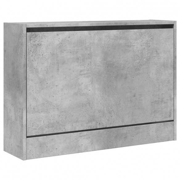Armoire à chaussures gris béton 80x21x57 cm bois d'ingénierie
