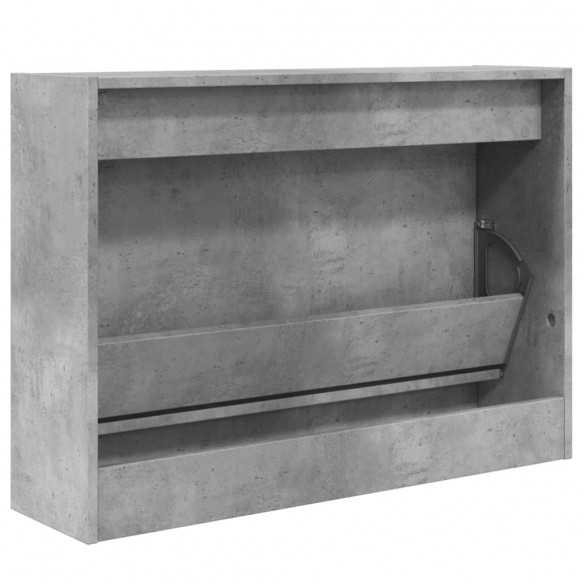 Armoire à chaussures gris béton 80x21x57 cm bois d'ingénierie