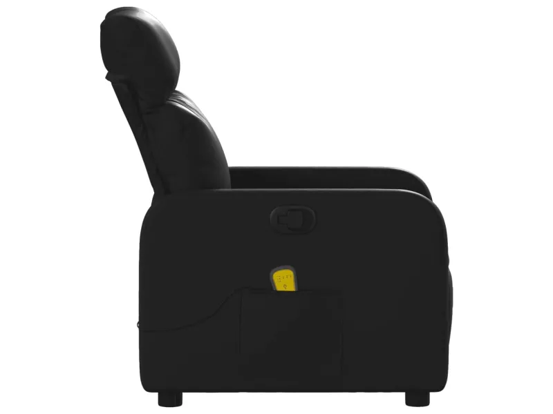 Fauteuil de massage inclinable Noir Similicuir