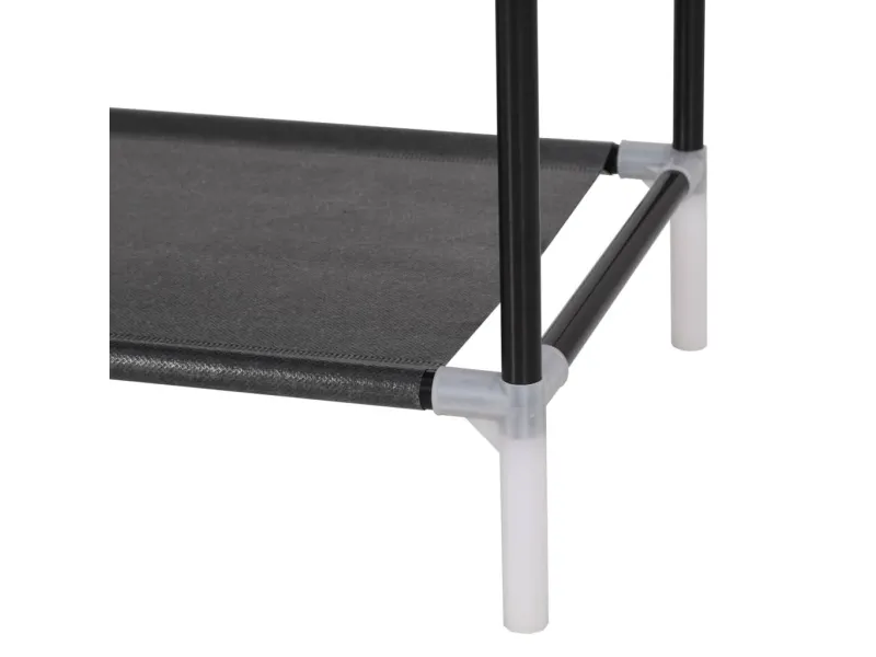 Range-chaussures avec 8 étagères Métal et Tissu non tissé Noir