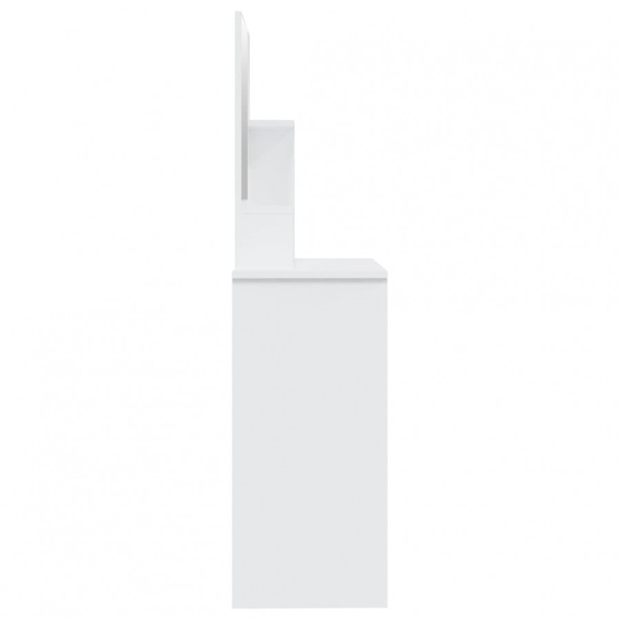 Coiffeuse avec miroir Blanc brillant 86,5x35x136 cm