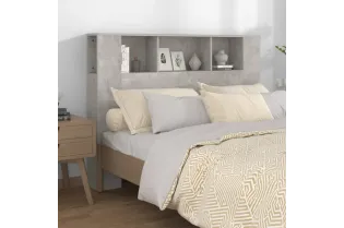 Armoire de tête de lit Gris béton 140x18,5x104,5 cm