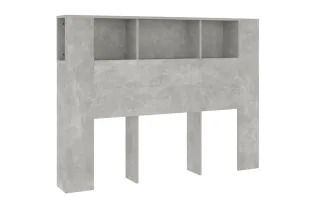 Armoire de tête de lit Gris béton 140x18,5x104,5 cm 2