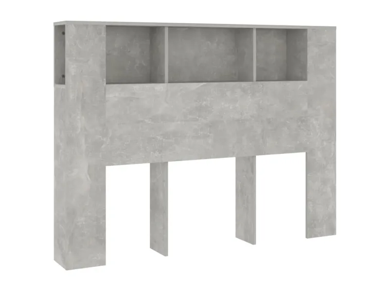 Armoire de tête de lit Gris béton 140x18,5x104,5 cm