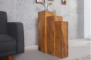 Colonnes décoratives de couleur naturelle en bois massif de palissandre 2