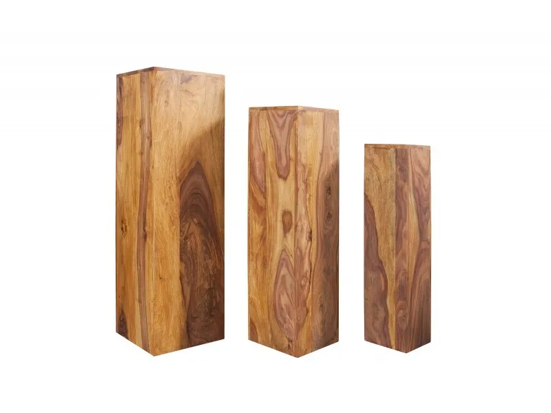 Colonnes décoratives de couleur naturelle en bois massif de palissandre