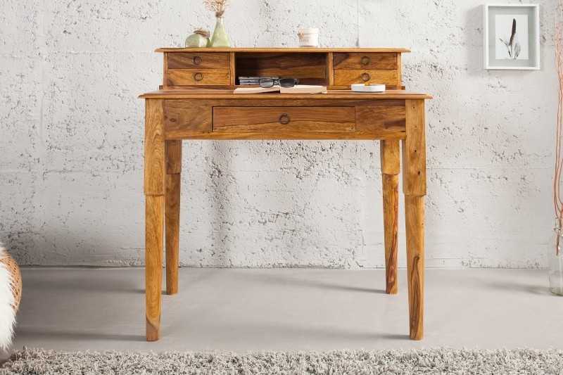 Bureau de 90 cm moderne avec rangement en bois massif