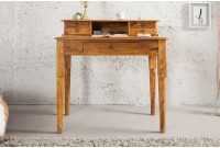 Bureau de 90 cm moderne avec rangement en bois massif