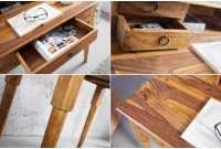 Bureau de 90 cm moderne avec rangement en bois massif