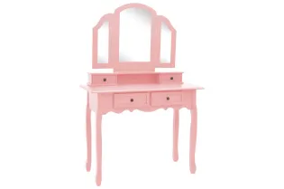Ensemble de coiffeuse et tabouret Rose 100x40x146 cm Paulownia 2