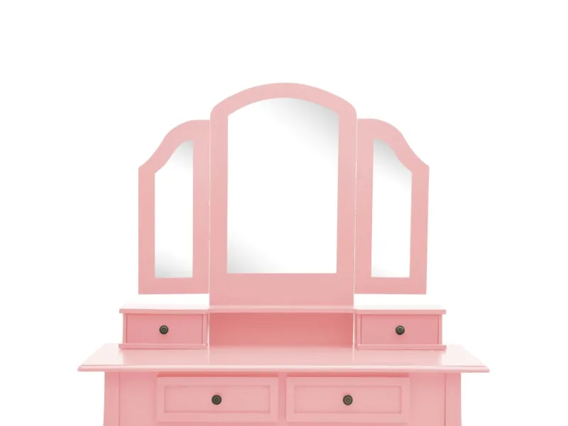 Ensemble de coiffeuse et tabouret Rose 100x40x146 cm Paulownia