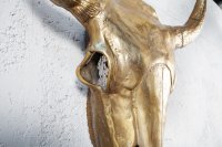 Déco tête de taureau Matador 56cm mosaïque dorée