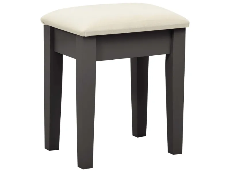 Coiffeuse et tabouret Gris 65x36x128 cm Bois de paulownia MDF