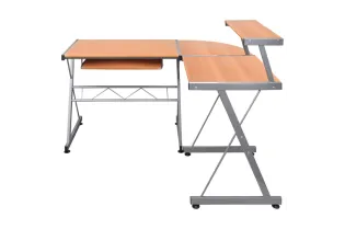 Bureau d'ordinateur d'angle Marron 132x112x99cm Bois ingénierie 2