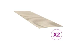 Sommiers à lattes avec 48 lattes 2 pcs 80x200 cm