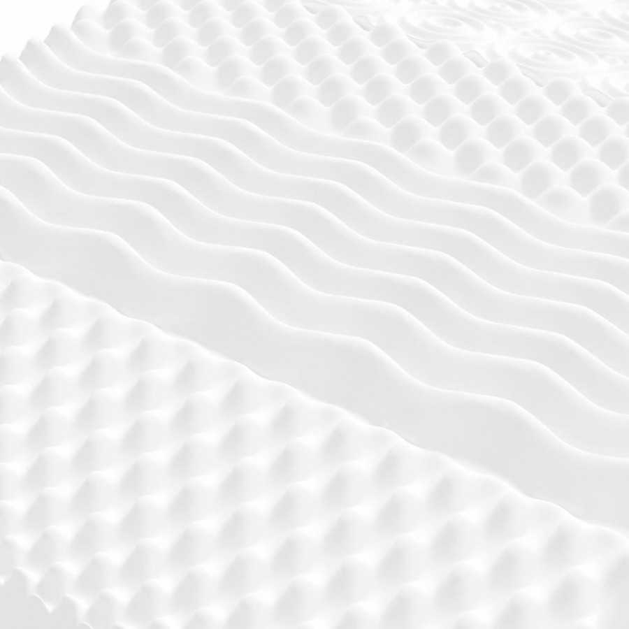 Matelas en mousse blanc 160x200 cm 7 zones dureté 20 ILD