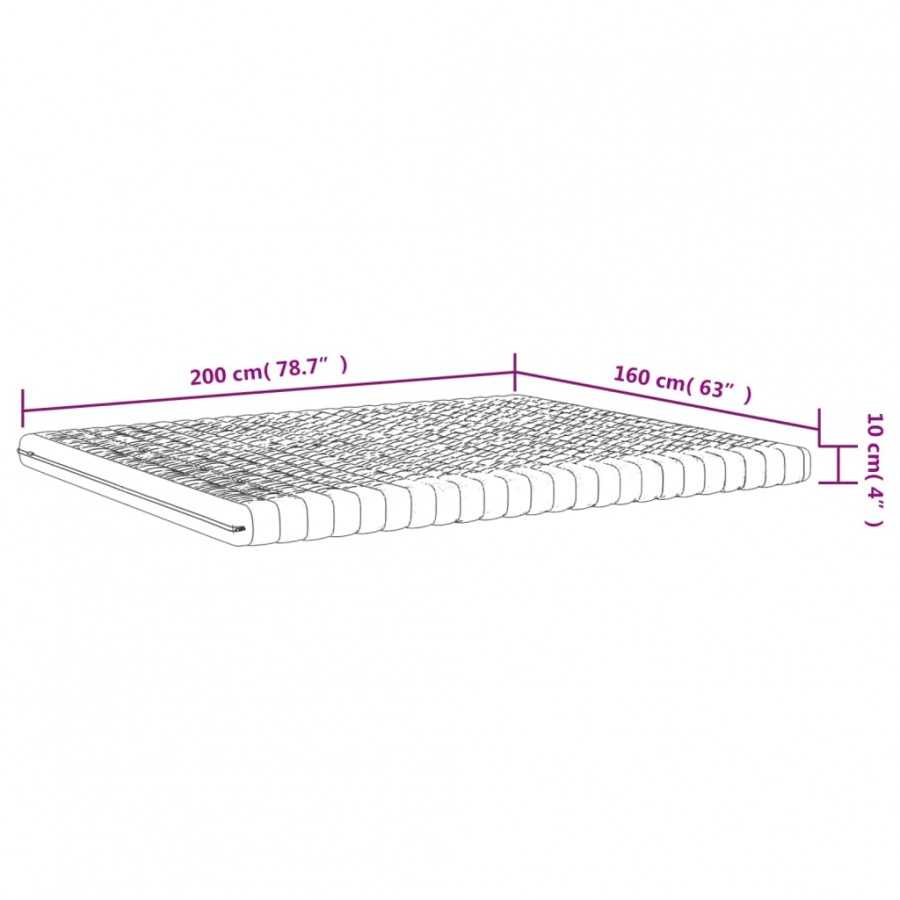 Matelas en mousse blanc 160x200 cm 7 zones dureté 20 ILD