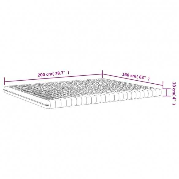 Matelas en mousse blanc 160x200 cm 7 zones dureté 20 ILD