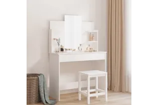 Coiffeuse avec miroir blanc 96x39x142 cm