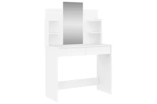 Coiffeuse avec miroir blanc 96x39x142 cm 2