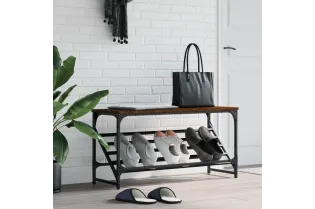 Étagère à chaussures chêne marron 90x30x45 cm bois d'ingénierie