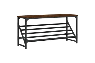 Étagère à chaussures chêne marron 90x30x45 cm bois d'ingénierie 2