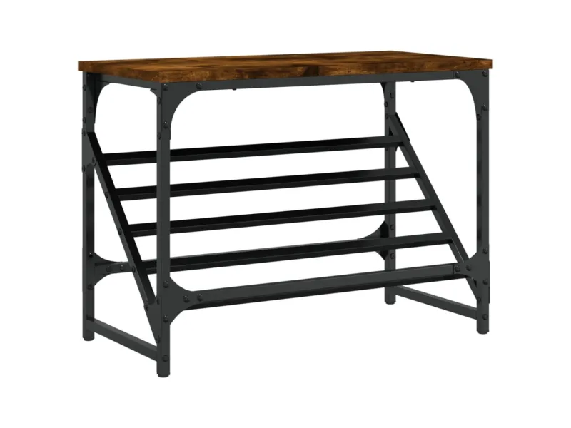 Étagère à chaussures chêne fumé 60x30x45 cm bois d'ingénierie