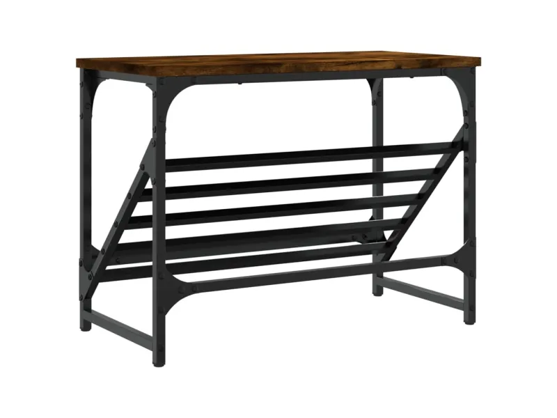 Étagère à chaussures chêne fumé 60x30x45 cm bois d'ingénierie