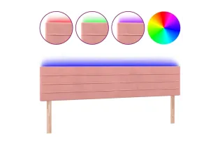 Tête de lit à LED Rose 160x5x78/88 cm Velours 2