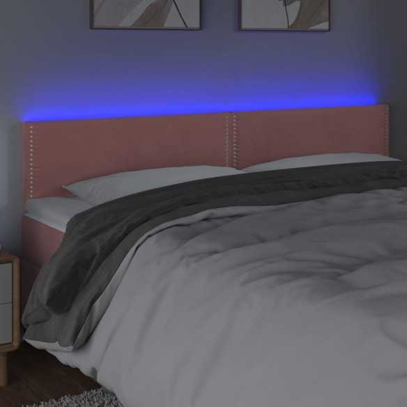 Tête de lit à LED Rose 180x5x78/88 cm Velours