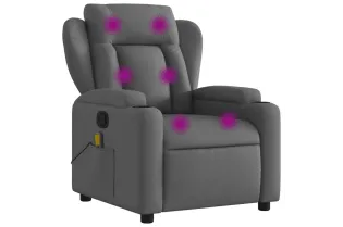 Fauteuil de massage inclinable Gris foncé Tissu 2