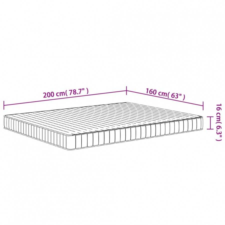 Matelas en mousse moyennement doux 160x200 cm
