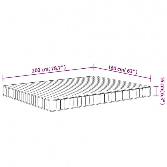 Matelas en mousse moyennement doux 160x200 cm Matelas en mousse moyennement doux 160x200 cm