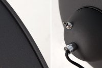 Lampadaire design en acier inoxydable et en aluminium coloris noir et argenté