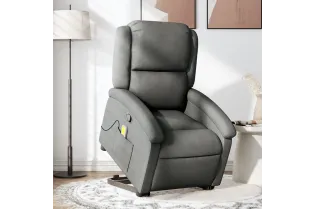 Fauteuil de massage inclinable Gris foncé Tissu