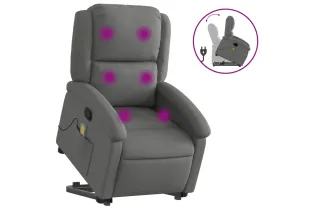 Fauteuil de massage inclinable Gris foncé Tissu 2