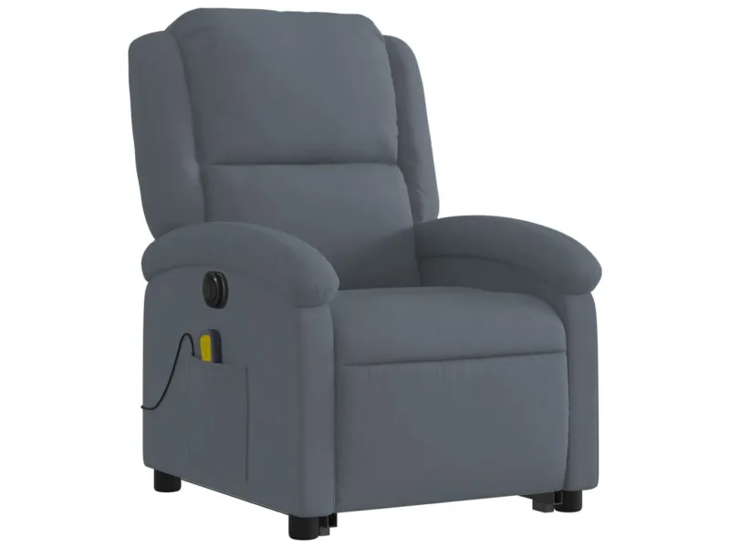 Fauteuil inclinable de massage électrique gris foncé velours