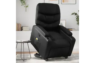 Fauteuil inclinable de massage Noir Similicuir
