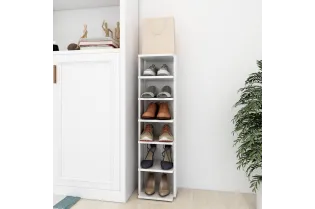 Armoire à chaussures Blanc brillant 27,5x27x102 cm