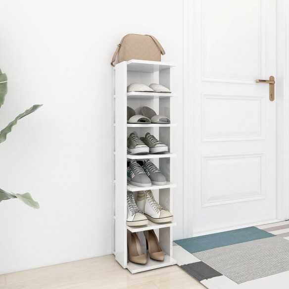 Armoire à chaussures Blanc brillant 27,5x27x102 cm