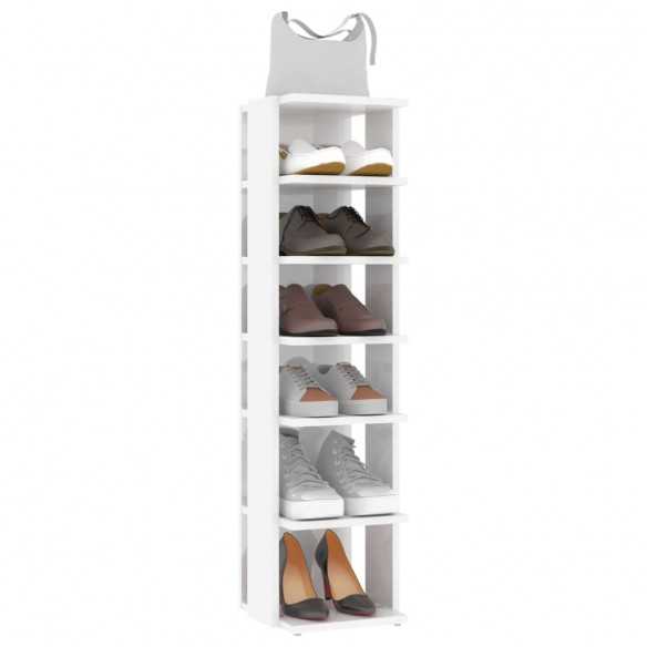 Armoire à chaussures Blanc brillant 27,5x27x102 cm