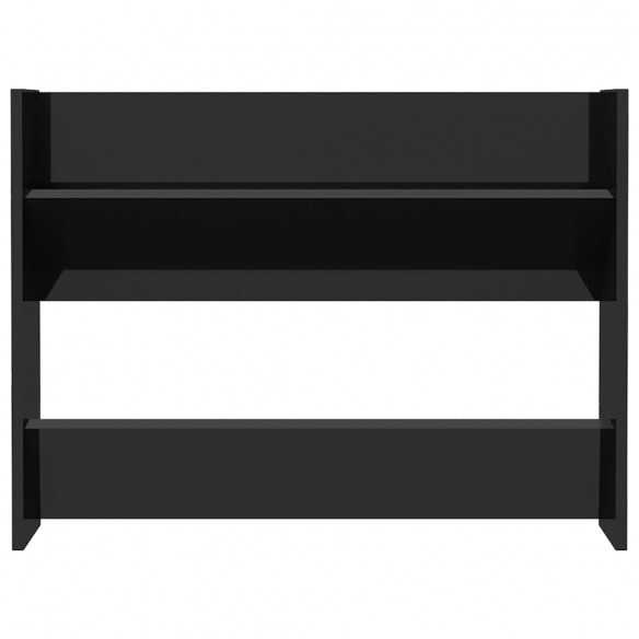 Armoires à chaussures murales 2 pcs Noir brillant 80x18x60 cm