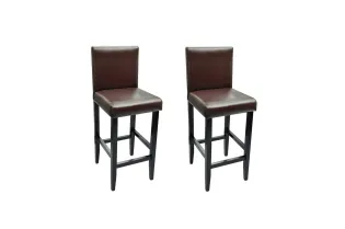 Tabourets de bar lot de 2 marron foncé similicuir 2
