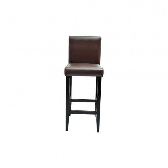Tabourets de bar lot de 2 marron foncé similicuir