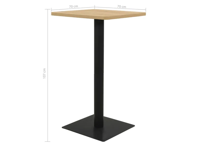 Table de bistro Couleur chêne 70x70x107 cm