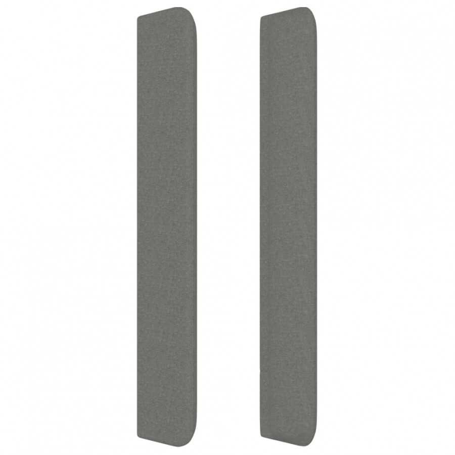 Tête de lit avec oreilles Gris foncé 103x16x118/128 cm Tissu