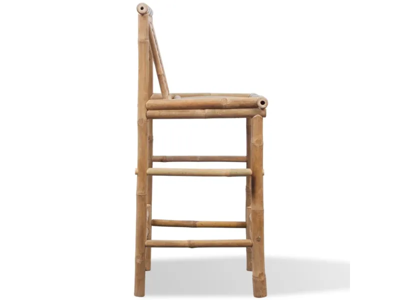 Tabourets de bar lot de 2 bambou