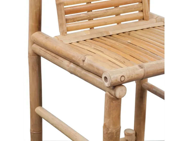 Tabourets de bar lot de 2 bambou