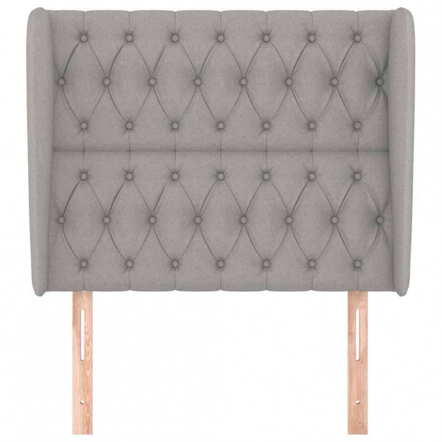 Tête de lit avec oreilles Gris clair 93x23x118/128 cm Tissu