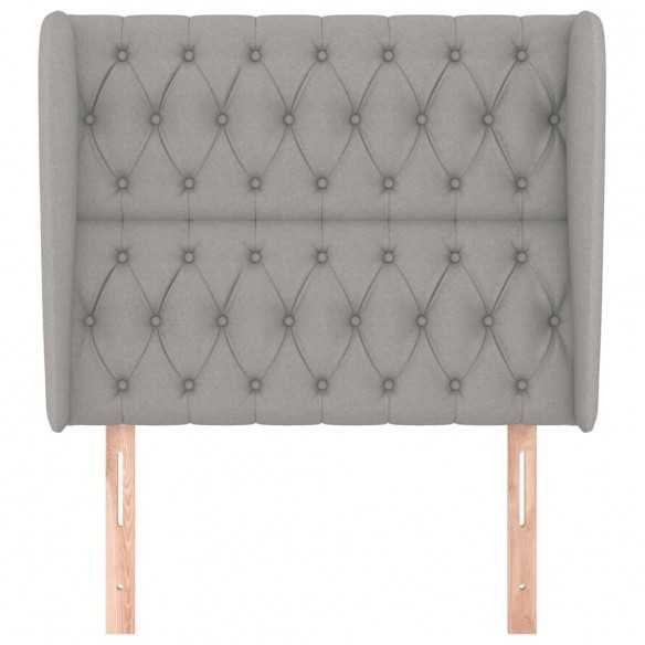 Tête de lit avec oreilles Gris clair 93x23x118/128 cm Tissu